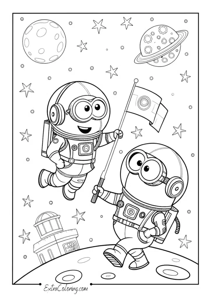 Astronaut Minions in Space