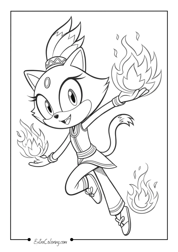 Blaze the Cat with Flames