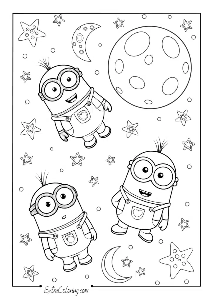 Chibi Minions with Stars and Moons