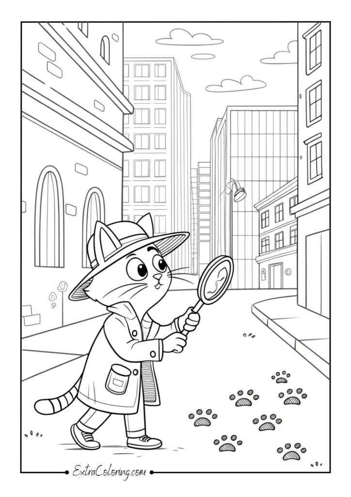 Detective Cat in Alley