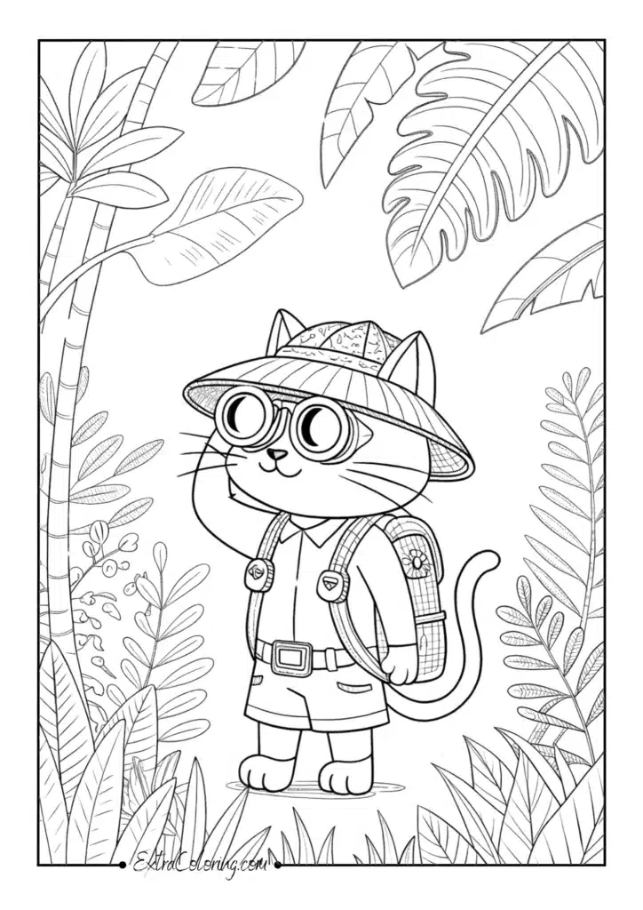 Explorer Cat in Jungle