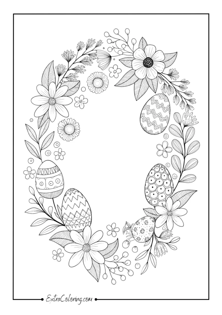 Floral wreaths with Easter eggs