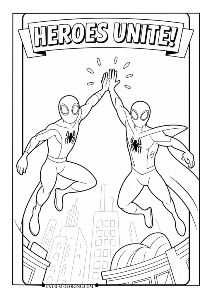Ghost-Spider and Miles Morales Team-Up Pose