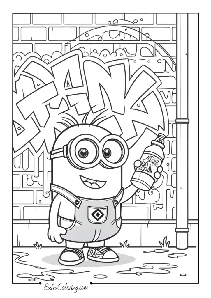 Graffiti Minion with Urban Background
