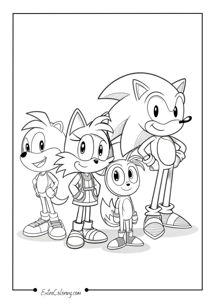 Group Pose — Sonic and Friends