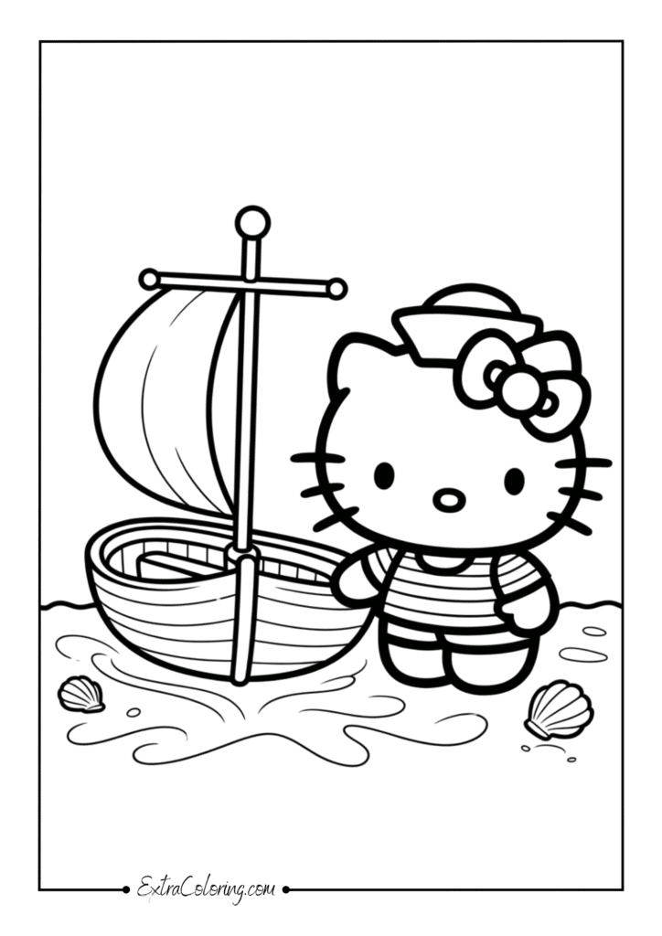 Hello Kitty dressed as a sailor