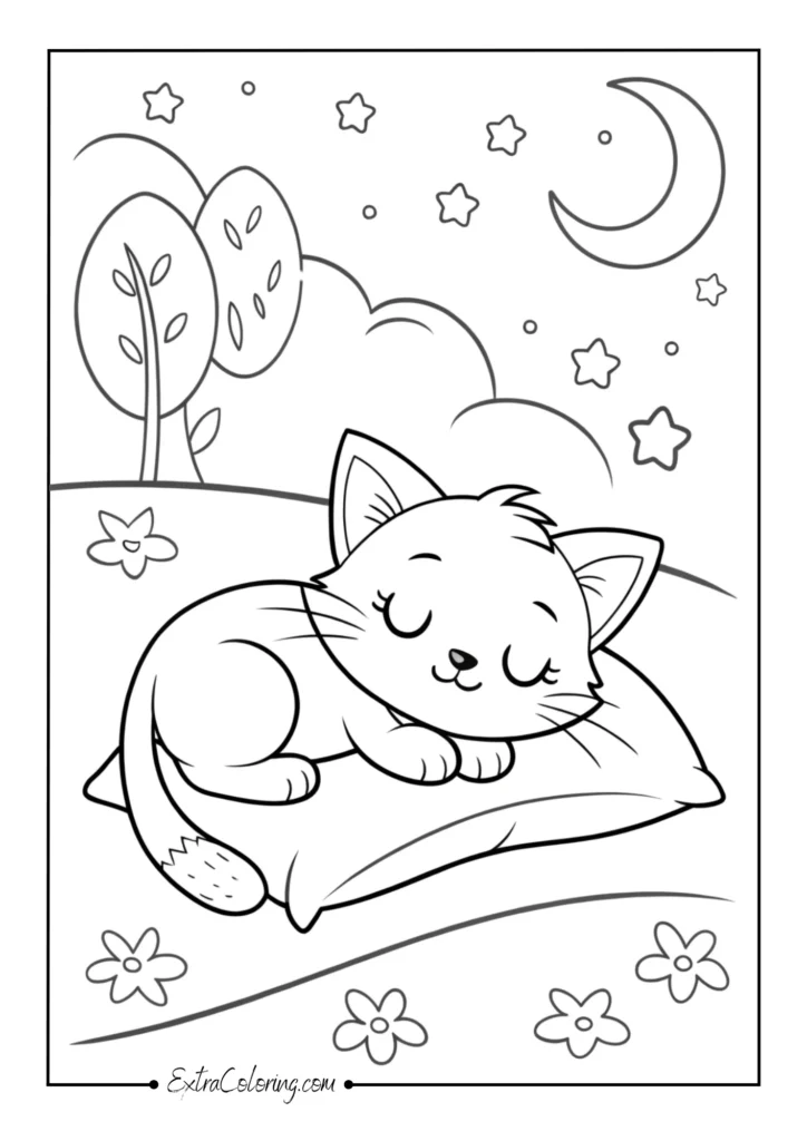 Kitten on Pillow