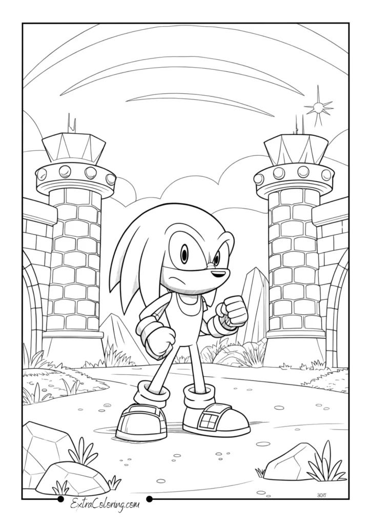 Knuckles Guarding the Master Emerald