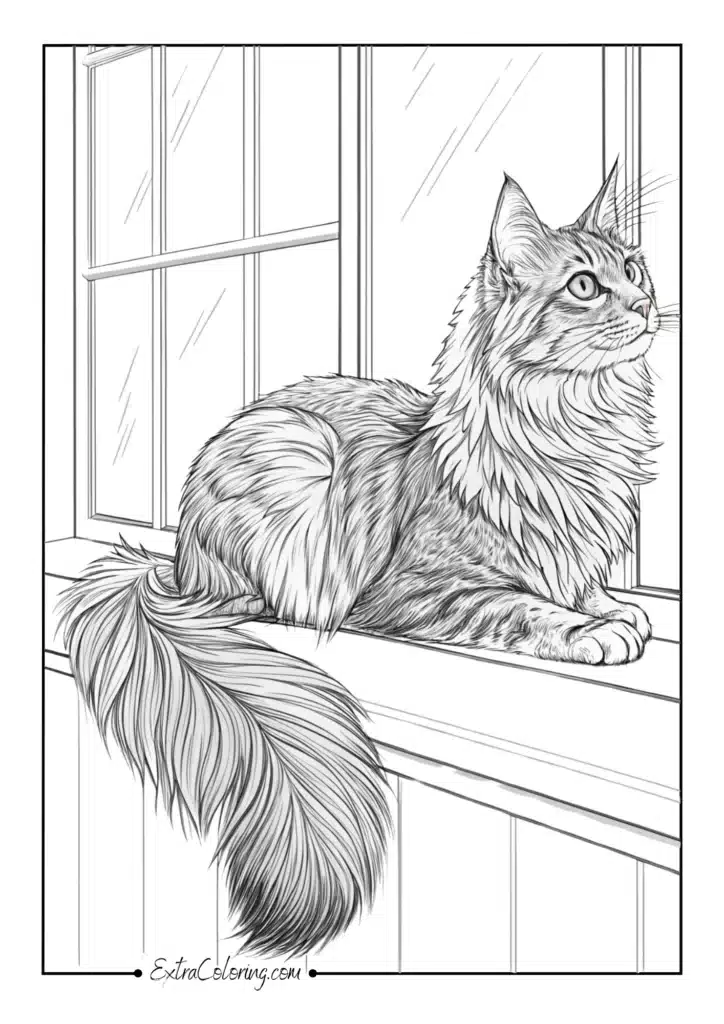 Maine Coon on a Windowsill