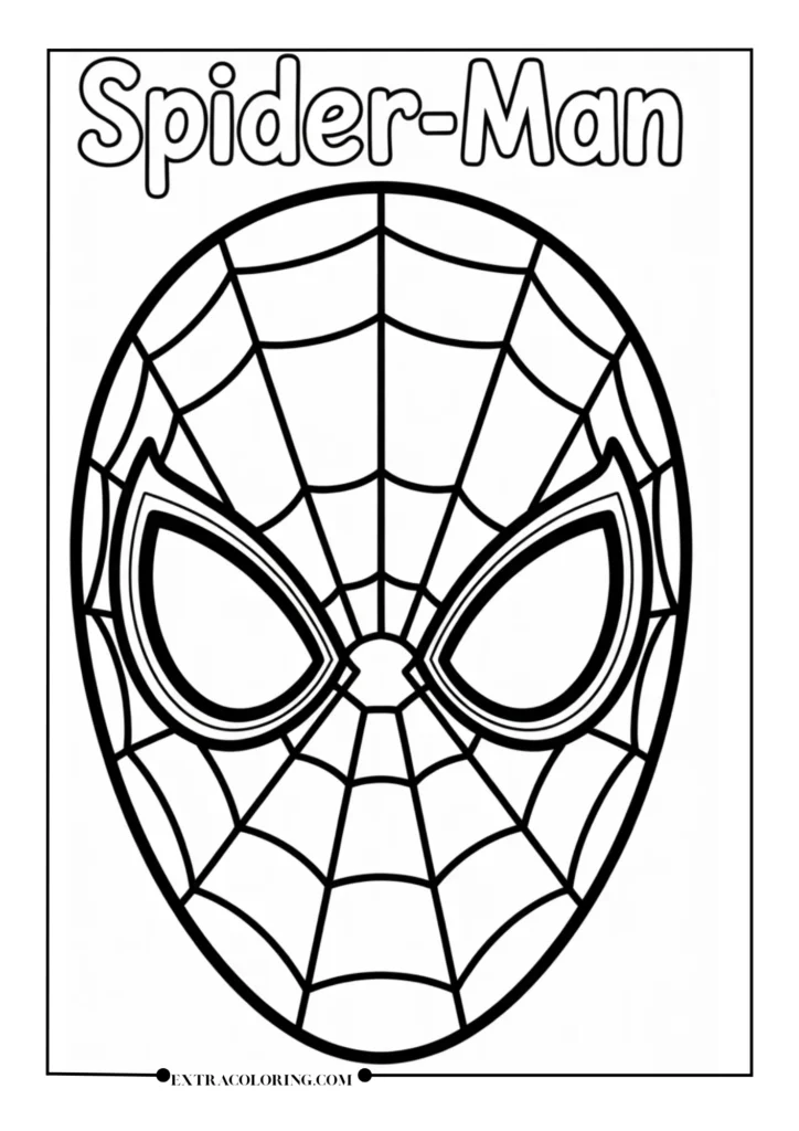 Minimalist Spider-Man Mask Face Outline
