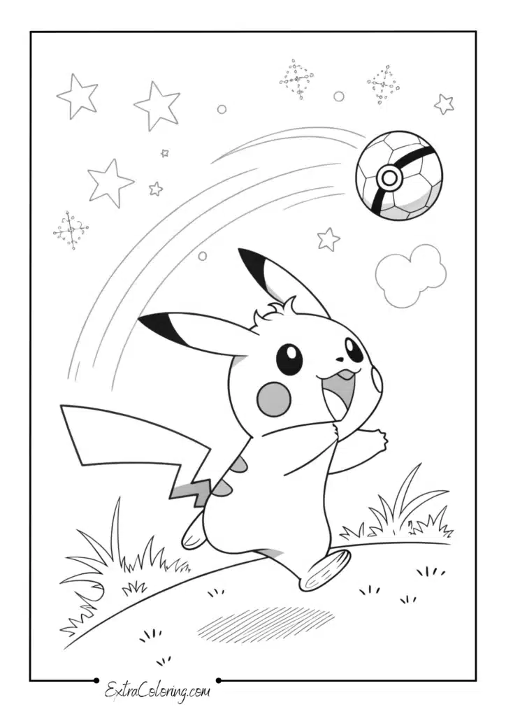 Pikachu Playing with Ball