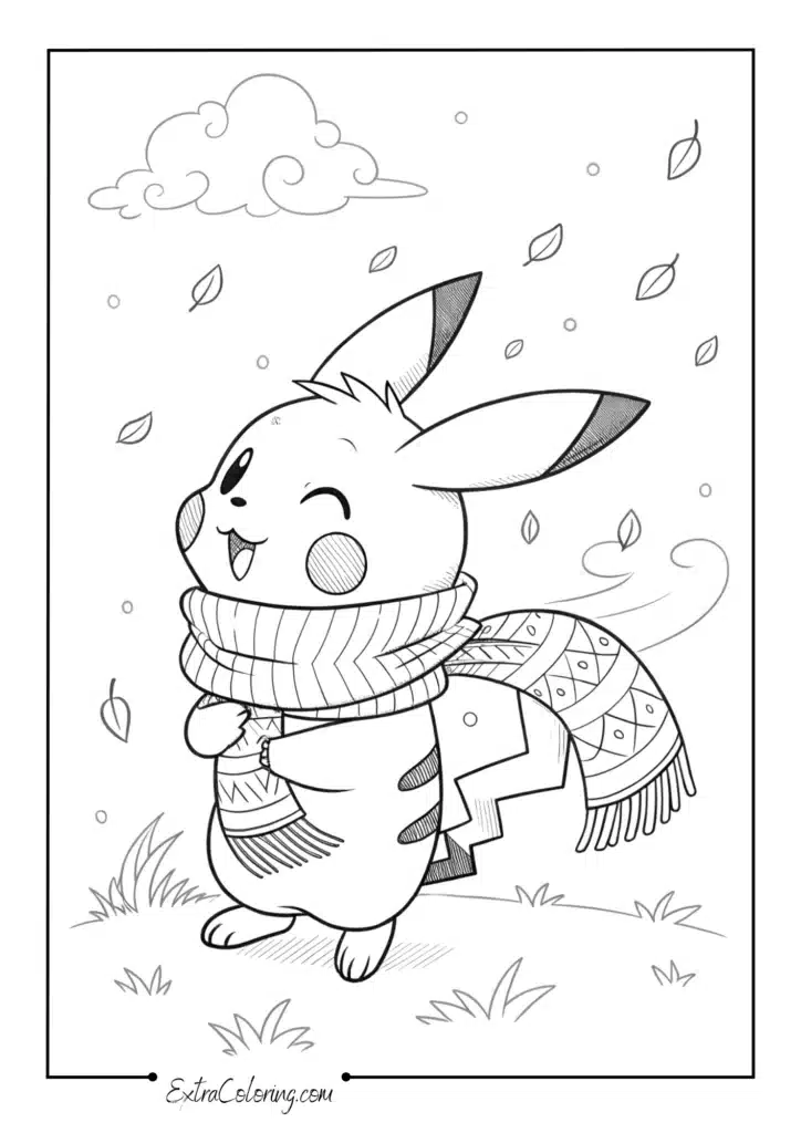 Pikachu Wearing Scarf