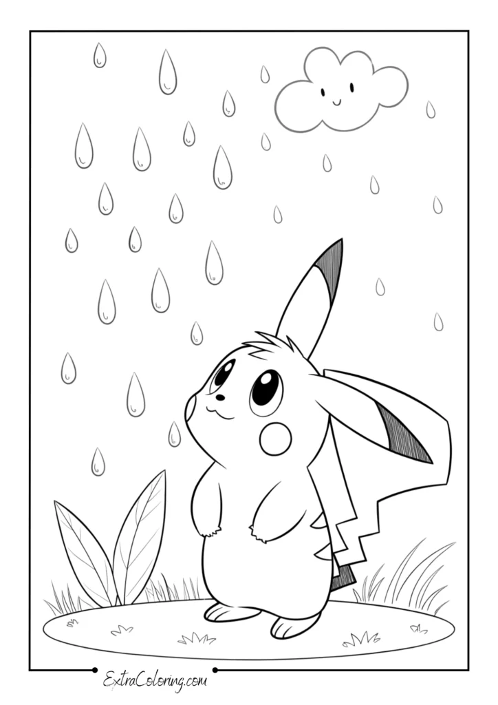 Pikachu and Raindrops
