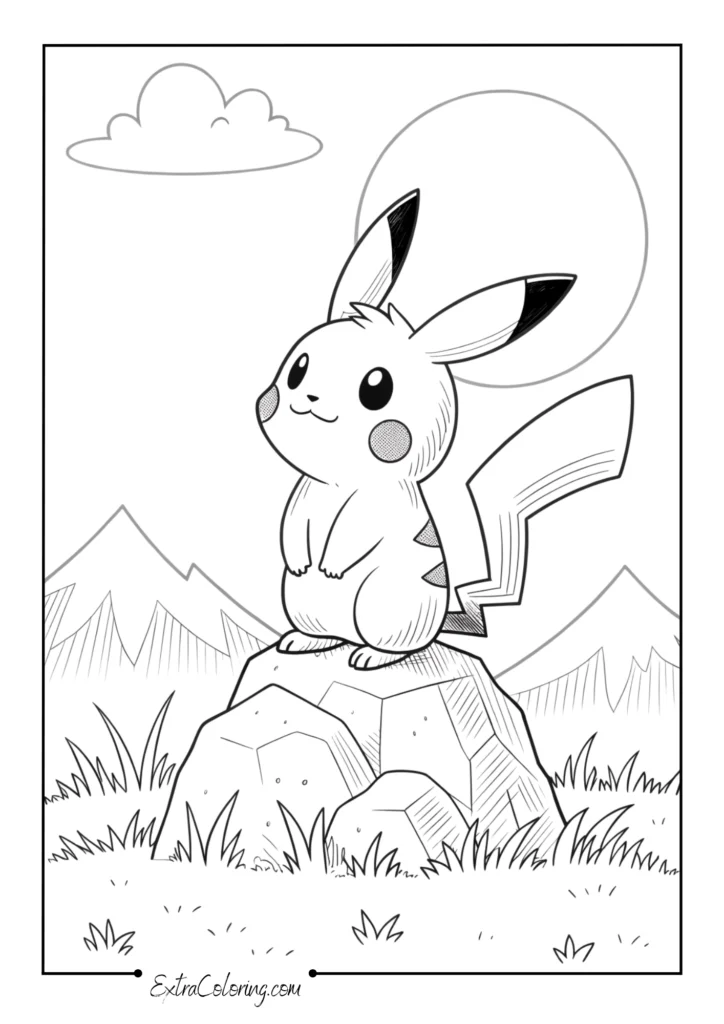 Pikachu on a Rock