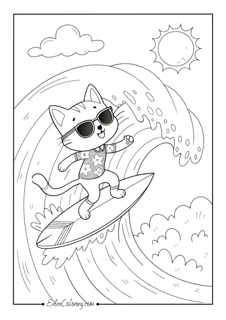 Surfing Cat