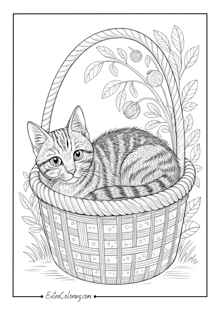 Tabby in a Basket