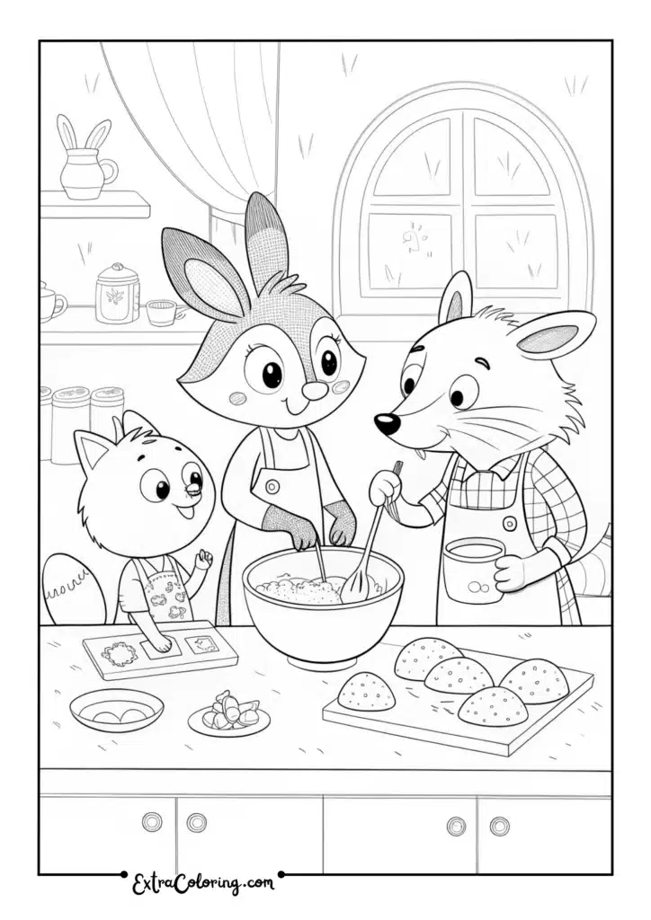 Friends Baking Cookies