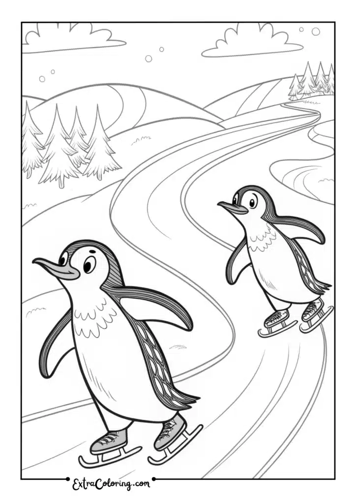 Penguins Ice Skating